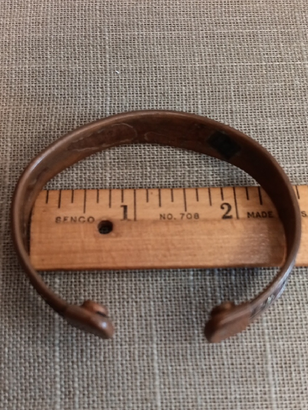 Vintage Copper Metal Cuff Bracelet India - Picture 6 of 6